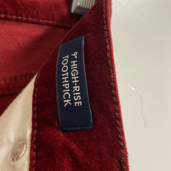 J. Crew 9" high-rise burgundy toothpick jean. - Picture 14 of 14